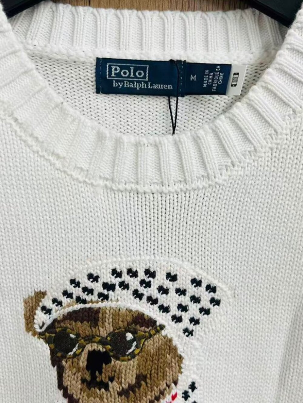 White Ralph Lauren Polo Bear Knit Sweater - Picture 4 of 7